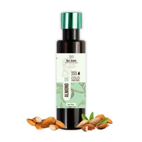 Nat Habit: Cold Pressed 100% Pure Sweet Almond (Badam) Oil - 50ml