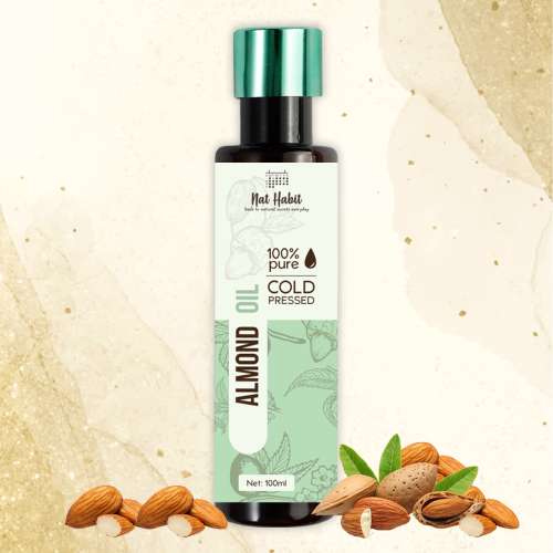 Nat Habit: Cold Pressed 100% Pure Sweet Almond (Badam) Oil - 100ml