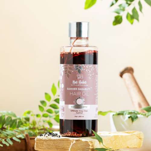 Nat Habit: Curry Sesame Summer Dasabuti Hair Oil - 100 ml