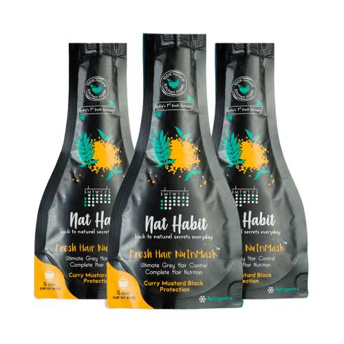 Nat Habit: Curry Mustard FRESH Hair Mask (NutriMask) - Pack of 3