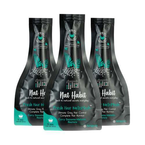 Nat Habit: Curry Sesame FRESH Hair Mask (NutriMask) - Pack of 3 Nat Habit: Curry Sesame FRESH Hair Mask (NutriMask) - Pack of 3
