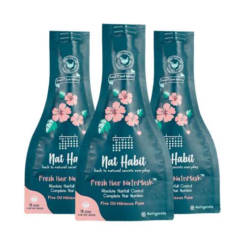 Nat Habit: 5-Oil Hibiscus FRESH Hair Mask (NutriMask) - Pack of 3 Nat Habit: 5-Oil Hibiscus FRESH Hair Mask (NutriMask) - Pack of 3