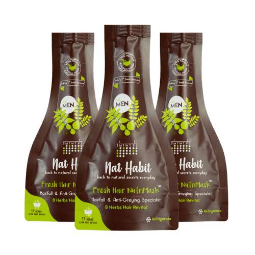 Nat Habit: Men's Revital FRESH Hair Mask (NutriMask) - Pack of 3