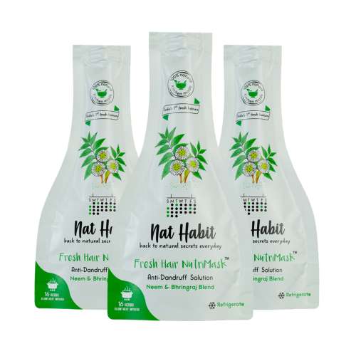 Nat Habit: Neem Bhringraj FRESH Hair Mask (NutriMask) - Pack of 3 Nat Habit: Neem Bhringraj FRESH Hair Mask (NutriMask) - Pack of 3