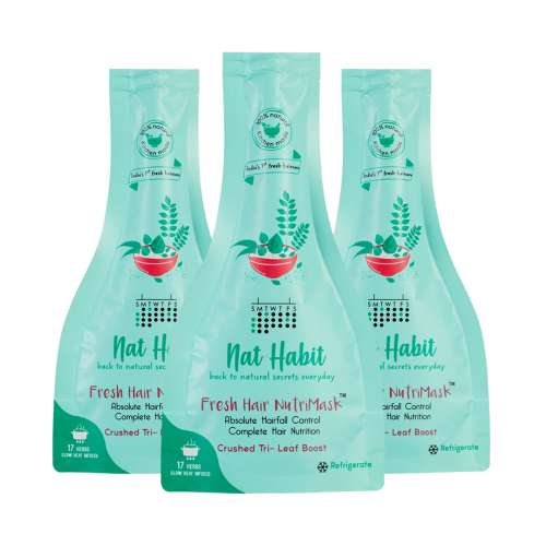 Nat Habit: Tri-Leaf FRESH Hair Mask (NutriMask) - Pack of 3 Nat Habit: Tri-Leaf FRESH Hair Mask (NutriMask) - Pack of 3