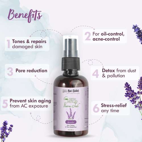 Nat Habit: Pure Lavender Jal (Lavender Water) - 100ml (Pack of 3)
