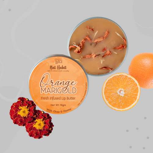 Nat Habit: Orange Marigold Lip Balm - 10gm