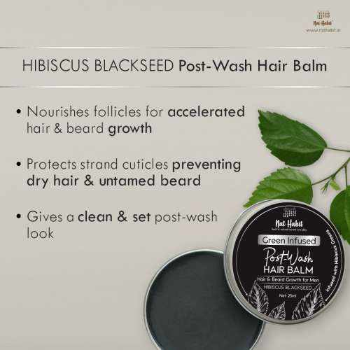 Nat Habit: Hibiscus Blackseed Hair & Beard Balm for Men - 25ml