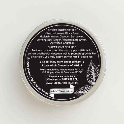 Nat Habit: Hibiscus Blackseed Hair & Beard Balm for Men - 25ml