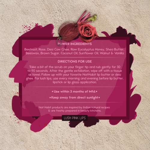 Nat Habit: Beetroot Rose Lip Mura - 20gm