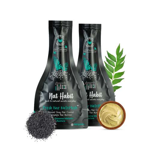 Nat Habit: Curry Sesame FRESH Hair Mask (NutriMask) - Pack of 2 Nat Habit: Curry Sesame FRESH Hair Mask (NutriMask) - Pack of 2