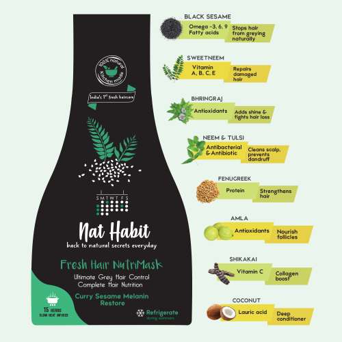 Nat Habit: Curry Sesame FRESH Hair Mask (NutriMask) - Pack of 2 Nat Habit: Curry Sesame FRESH Hair Mask (NutriMask) - Pack of 2