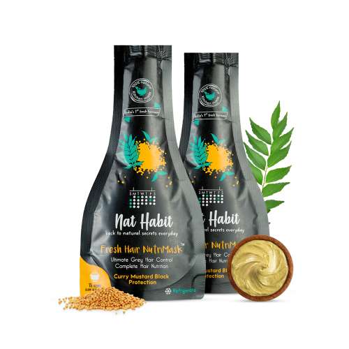Nat Habit: Curry Mustard FRESH Hair Mask (NutriMask) - Pack of 2 Nat Habit: Curry Mustard FRESH Hair Mask (NutriMask) - Pack of 2