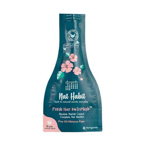 Nat Habit: Five Oil Hibiscus Nutri mask-Hair Mask For Hair Growth, Conditioning, Smoothening, Dry & Frizzy Hair (Pack Of 2 X 40gm)