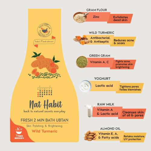 Nat Habit: Fresh Wild Turmeric Body Ubtan (Pack of 3)