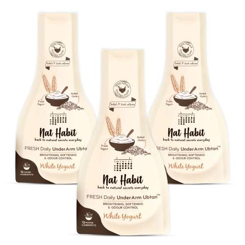Nat Habit: White Yogurt UnderArm Ubtan - Pack of 3, 40 gm Nat Habit: White Yogurt UnderArm Ubtan - Pack of 3, 40 gm