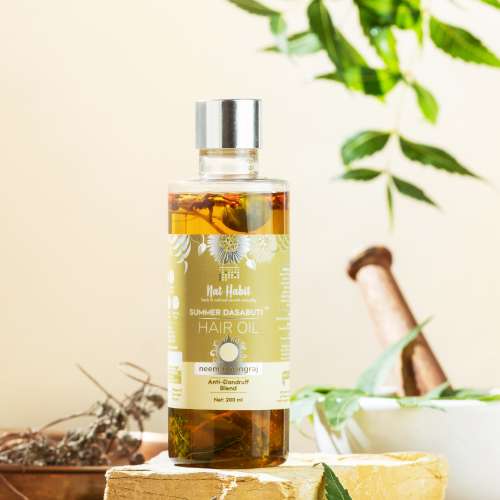 Nat Habit: Neem Bhringraj Anti Dandruff Summer Dasabuti Hair Oil - 100 ml