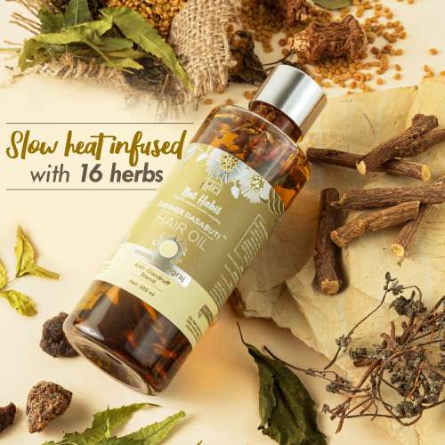 Nat Habit: Neem Bhringraj Anti Dandruff Summer Dasabuti Hair Oil - 100 ml