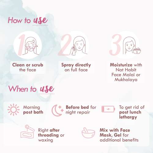 Nat Habit: Pure Gulab Jal (Rose Water) - 100ml (Pack of 3) Nat Habit: Pure Gulab Jal (Rose Water) - 100ml (Pack of 3)