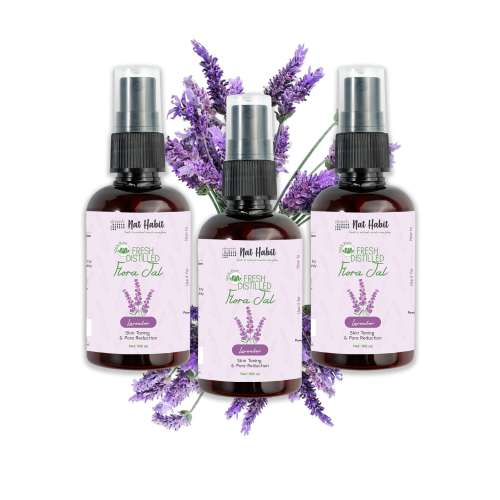 Nat Habit: Pure Lavender Jal (Lavender Water) - 100ml (Pack of 3) Nat Habit: Pure Lavender Jal (Lavender Water) - 100ml (Pack of 3)