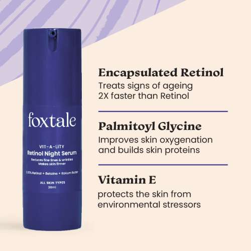 Foxtale: 0.15% Encapsulated Retinol Night Serum Boosts Collagen    30ml Foxtale: 0.15% Encapsulated Retinol Night Serum Boosts Collagen    30ml
