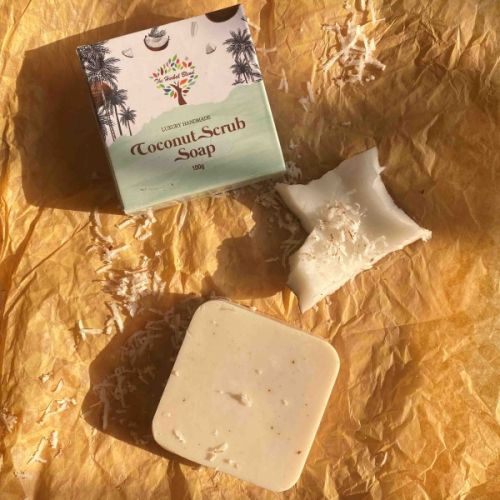 The Herbal Blend: Coconut Scrub soap - 100gm The Herbal Blend: Coconut Scrub soap - 100gm