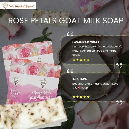 The Herbal Blend: Goat Milk Soap With Rose Petals - 100gm