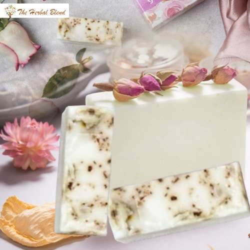The Herbal Blend: Goat Milk Soap With Rose Petals - 100gm