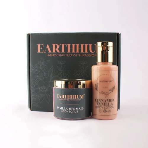 Earthhium: Vanilla Mermaid Body Scrub & Cinnamon Vanilla Body Lotion