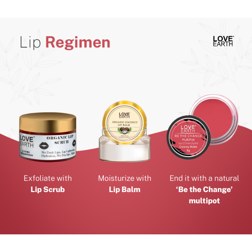 Love Earth: Lip Tint & Cheek Tint Multipot Combo (Rose Pink & Ruby Pink) with Richness of Jojoba Oil and Vitamin E for Lips, Eyelids and Cheeks