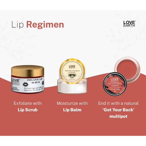 Love Earth: Lip Tint & Cheek Tint Multipot Combo (Coral & Raspberry Pink) with Richness of Jojoba Oil and Vitamin E for Lips, Eyelids and Cheeks