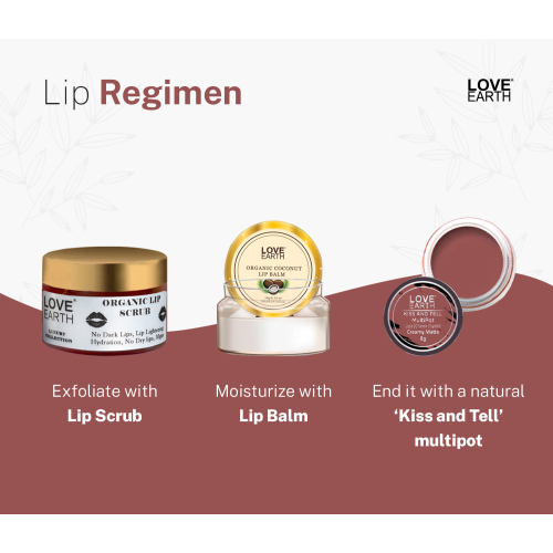 Love Earth: Lip Tint & Cheek Tint Multipot Combo (Mauvish Pink & Caramel Brown) with Richness of Jojoba Oil and Vitamin E for Lips, Eyelids and Cheeks