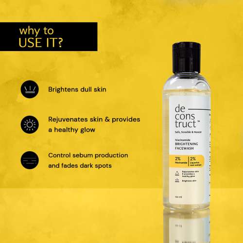 Deconstruct Skincare: Niacinamide Brightening Facewash- 2% Niacinamide + 2% Liquorice Root Extract - 100ml