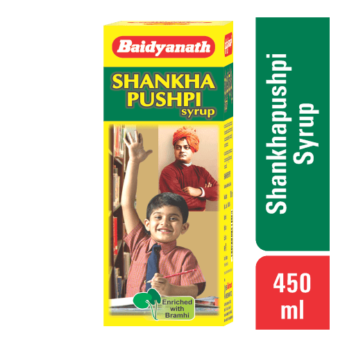 Baidyanath: Shankhapushpi Syrup- Helps to improve memory and enhance concentration| For Kids and Adults - 450 ml