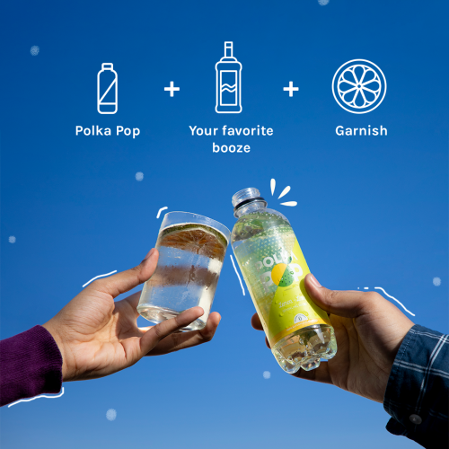 Polka Pop: Lemon-Lime Sparkling Water - Pack of 24 (350ml Each)