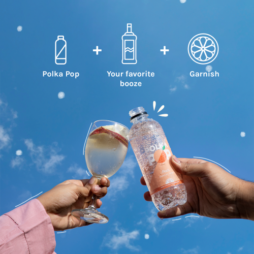 Polka Pop: Peach Sparkling Water - Pack of 12 (350ml Each)