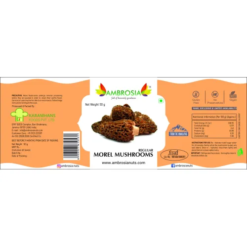 Ambrosia: Dried Morel Mushrooms Regular- 50g