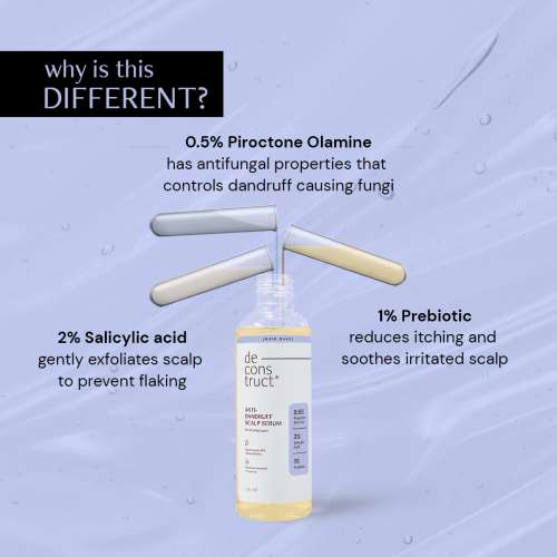 Deconstruct Skincare: Anti-Dandruff Scalp Serum - 0.5% Piroctone Olamine, 2% Salicylic Acid, 1% Prebiotic - 100ml