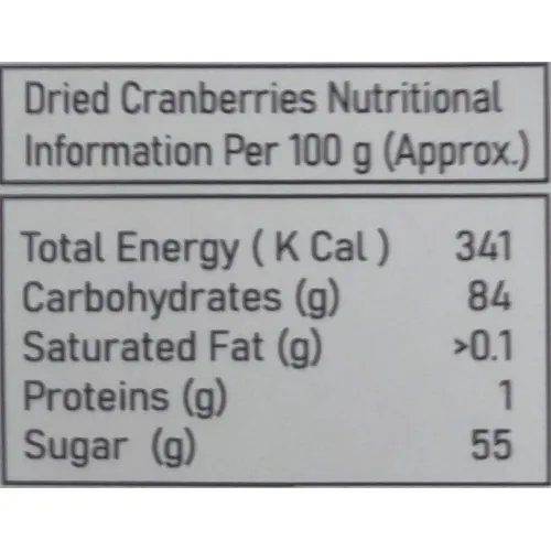 Ambrosia: Dried Cranberry- 250gm