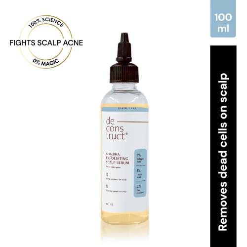 Deconstruct Skincare: AHA BHA Exfoliating Scalp Serum - 1% Salicylic Acid, 1% Lactic Acid, 2% Zinc Complex - 100ml
