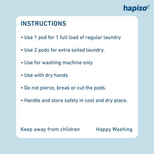 Hapiso: Fragrance Free Laundry Pods - Combo (Pack of 30 Pods)