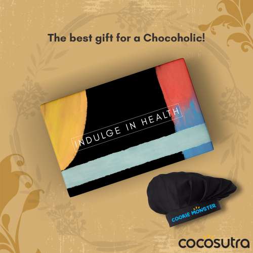 Cocosutra: Gourmet Treats Hamper |Cookie Dough Mix & Hot Chocolate with Chef Cap & Candy Cane l Premium Celebration Box