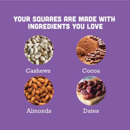 Gladful: Date Nut Squares - Cocoa and Cashew - Pack of 8 (20gm each)