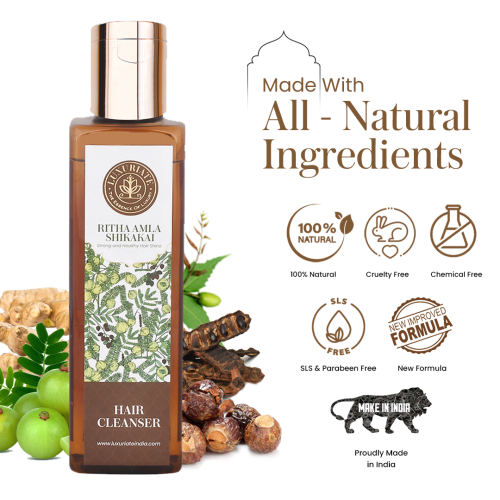 Luxuriate: Reetha amla shikakai Hair Cleanser Shampoo for Men and Women - 200 ml Luxuriate: Reetha amla shikakai Hair Cleanser Shampoo for Men and Women - 200 ml