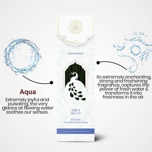 Luxuriate: Aqua Breeze Organic,Natural and Non-Toxic Incense Sticks- Contains 20 Incense Sticks