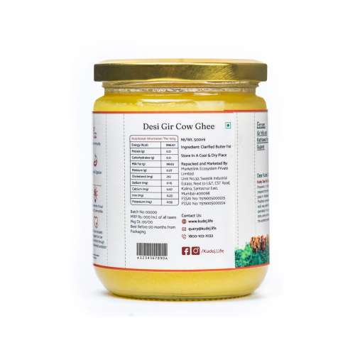 KUDEJ: Desi Gir Cow A2 Ghee - 500ml