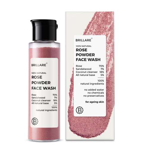 Brillare: Rose Powder Face Wash For Well Hydrated, Younger Looking Skin - 30gm