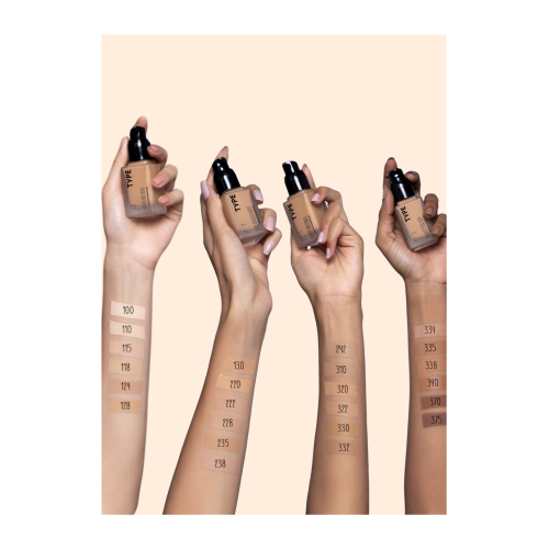 Type Beauty: Calm On Serum Foundation For Sensetive Skin & Redness - Demerara - 3Oml