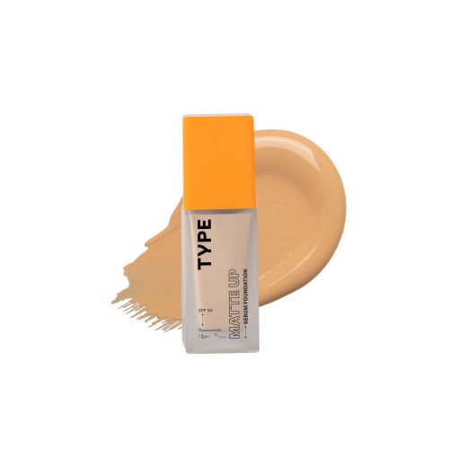 Type Beauty: Matte Up Serum Foundation For Oily & Acne Prone Skin Spf 50, Pa++++ - Vanilla - 30Ml (Single )