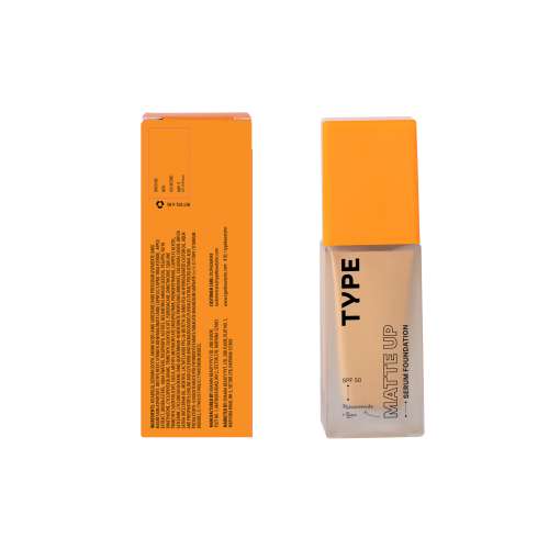 Type Beauty: Matte Up Serum Foundation For Oily & Acne Prone Skin Spf 50, Pa++++ - Almond - 30Ml (Single)